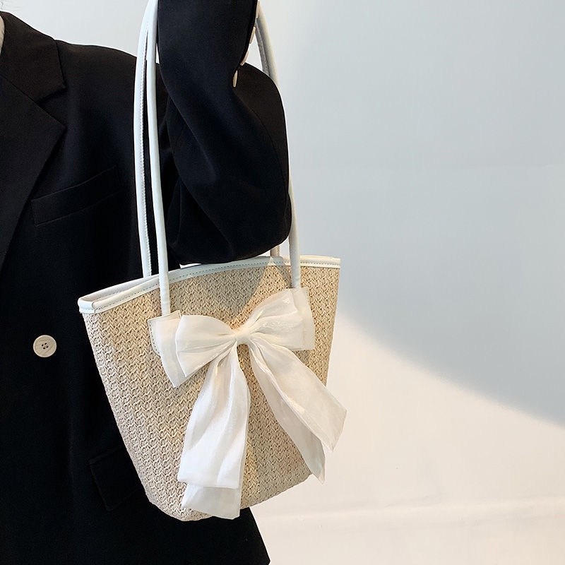 Túi Cói Đeo Vai Sức Chứa Lớn Mẫu Mới 2023 Thời Trang Mùa Hè Cho Nữ