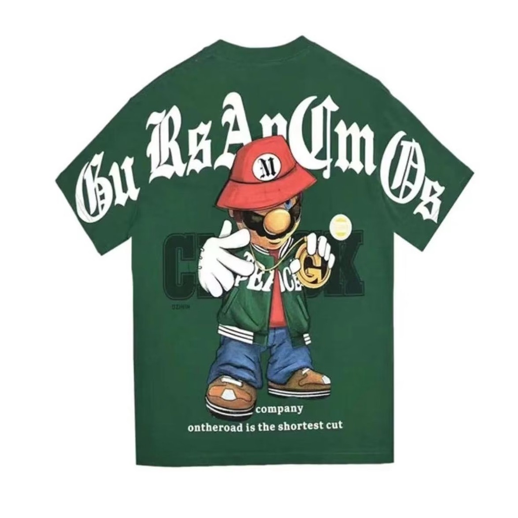 Áo Thun 100% Cotton Tay Ngắn Cổ Tròn In Họa Tiết Hoạt Hình Thời Trang Mùa Hè Cho Nam