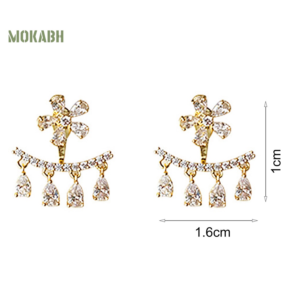 Khuyên Tai Dạng Hạt Tua Rua Hình Bông Hoa Đính Đá Lấp Lánh Theo Phong Cách Bohemia Dành Cho Nữ