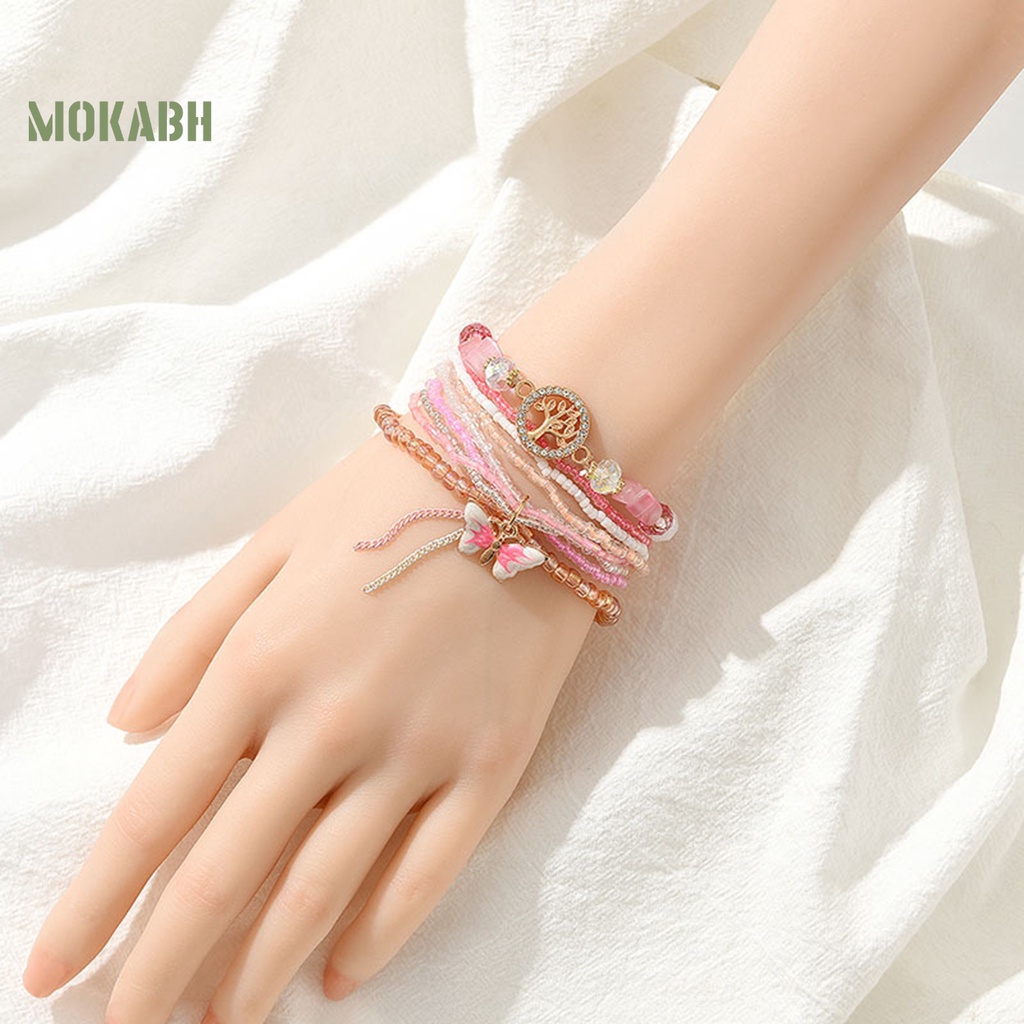 Vòng Đeo Tay Dạng Chuỗi Hạt Nhiều Lớp Phong Cách Bohemian Thời Trang Cho Nữ