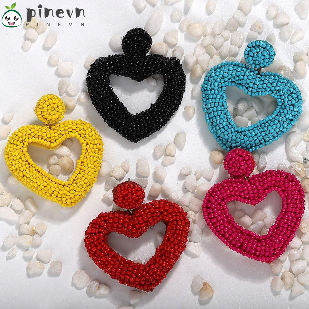 Bông Tai Hình Trái Tim Phong Cách Bohemia Thời Trang