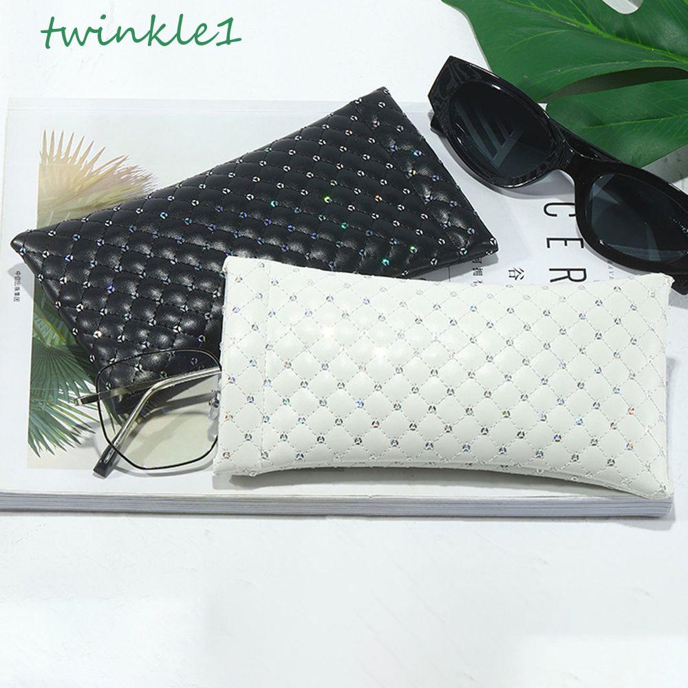 Hộp Đựng Mắt Kính Bằng Da PU Mềm Đính Kim Sa Lấp Lánh Thời Trang Cho Nữ
