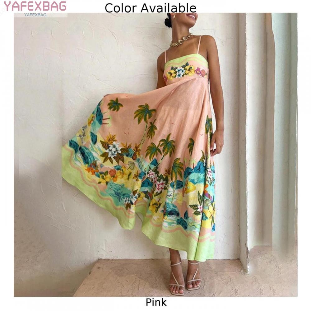 Chic and Comfy Pink Bohemian Beach Maxi Dress for Women Summer Sundress with Floral Print