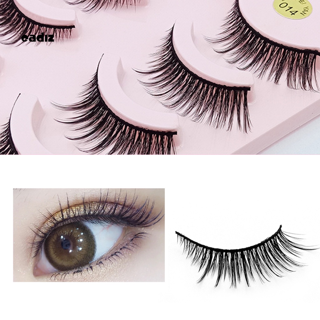 Bộ 5 Cặp Lông Mi Giả Màu Đen Thoải Mái Dễ Sử Dụng