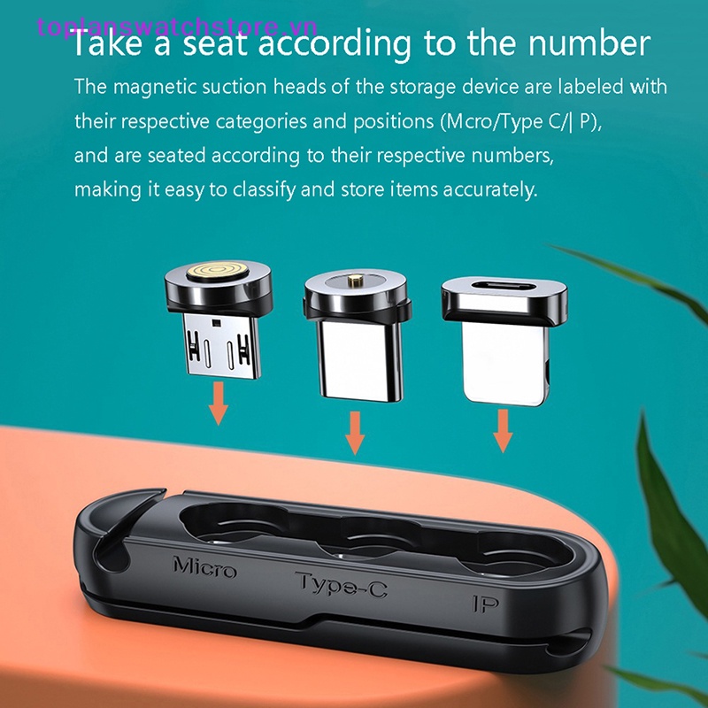 Hộp Đựng Cáp Sạc Từ Tính Màu Đen Nhỏ Gọn