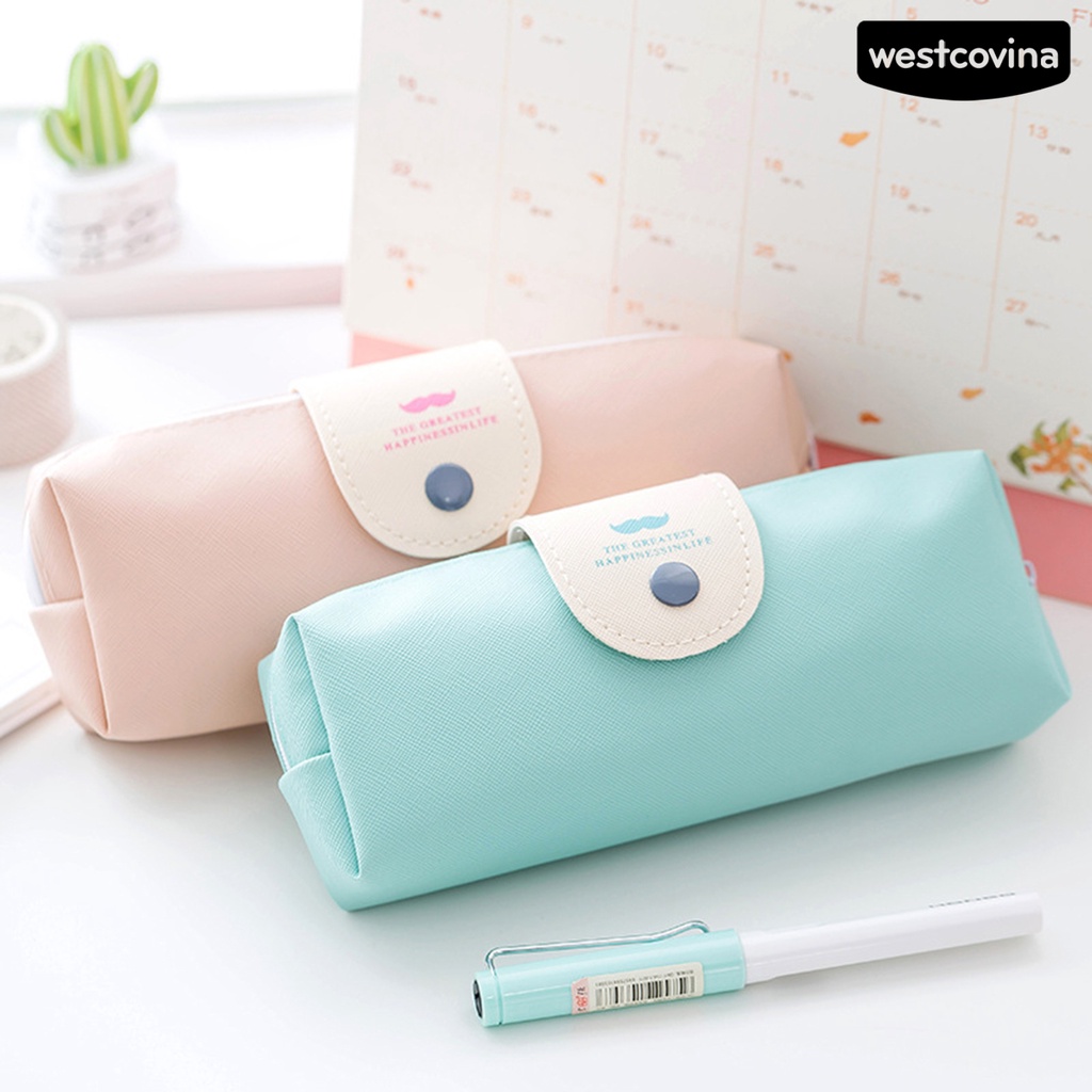 [WSTN]✎Túi Đựng Bút Chì Sức Chứa Lớn Có Khóa Kéo In Họa Tiết Hoạt Hình Dễ Thương Cho Học Sinh