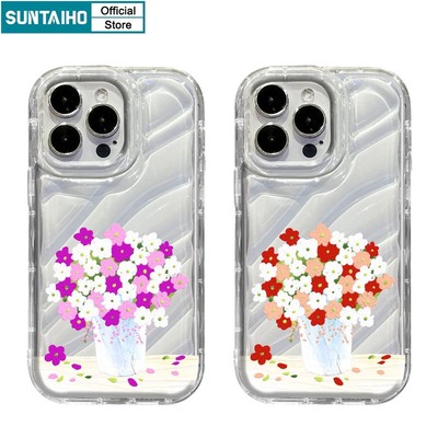 Suntaiho Ốp lưng ốp iphone Ốp Điện Thoại Silicon Trong Suốt Họa Tiết Hoa Xinh Xắn Cho iPhone 14 Pro Max 8 7 Plus XR X XS Max 14 13 12 11 Pro Max