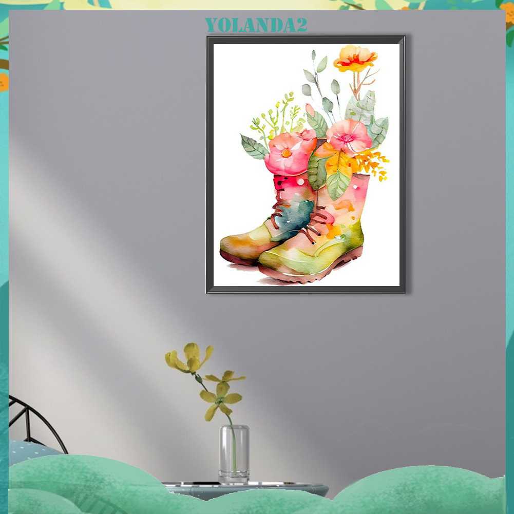 Tranh Đính Đá Kim Cương Toàn Bộ 5D DIY Hình Bốt Hoa