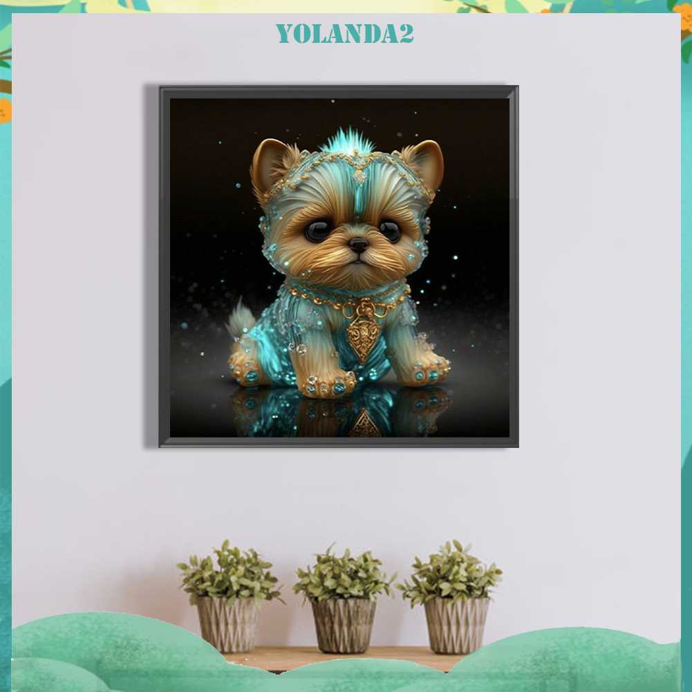 Tranh Đính Đá Kim Cương Toàn Bộ 5D DIY Hình Vẽ Chó Trang Trí Nhà Cửa