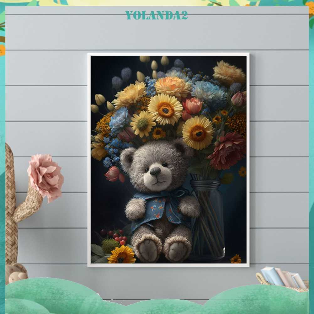 Tranh Đính Đá Kim Cương Toàn Bộ 5D DIY Hình Búp Bê Hoa