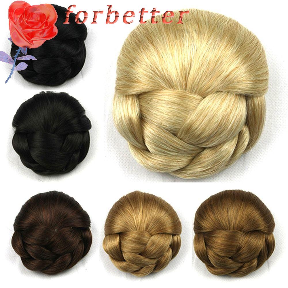 Forbetter Tóc Bện Chignon Kẹp Vô Hình Bằng Sợi Tổng Hợp Cách Nhiệt Tự Nhiên Màu Đen Cho Nữ
