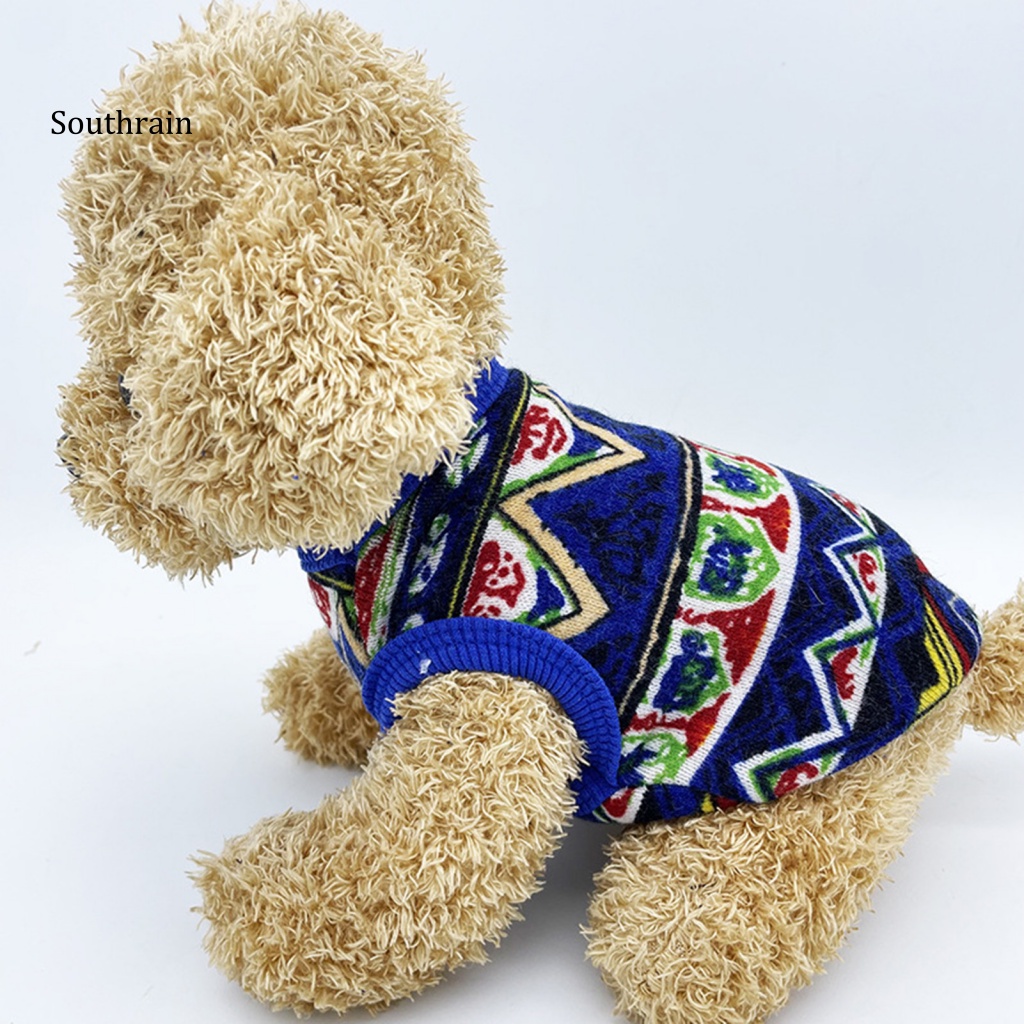 Áo Sweater Vải Polyester Thoáng Khí In Họa Tiết Độc Đáo Giữ Ấm Mùa Đông Cho Cún Cưng