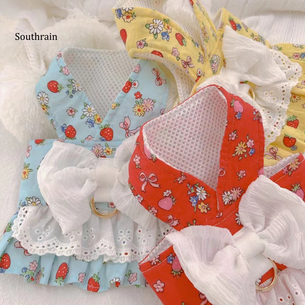 1 Bộ Áo Vest Và Quần Yếm Bằng Polyester Thoáng Khí In Họa Tiết Dễ Thương Dùng Chụp Ảnh Cho Cún Cưng