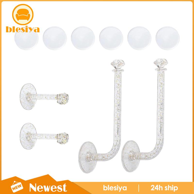 Móc Treo Kẹp Tóc Gắn Tường Trong Suốt Tiện Dụng Cho Nhà Bếp / Phòng Tắm