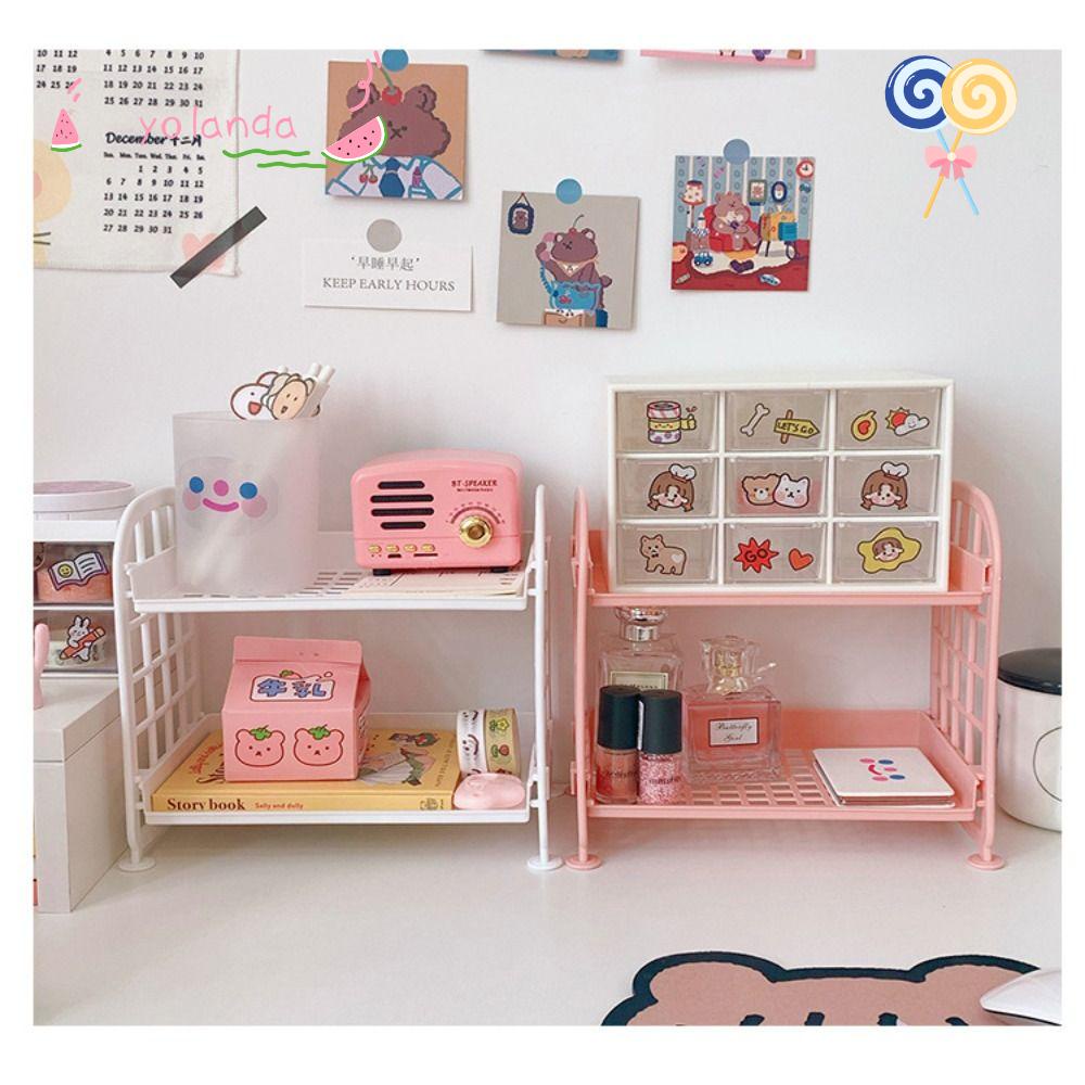 Kệ Để Đồ Dùng Hai Tầng Thiết Kế Đục Lỗ Tiện Dụng Cho Gia