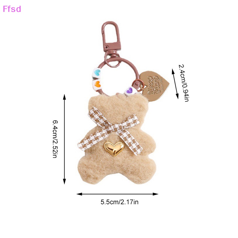 {Ffsd} 1 Móc Khóa Gấu Bông Mềm Thắt Nơ Hoạt Hình Dễ Thương * Hàng Bán Chạy