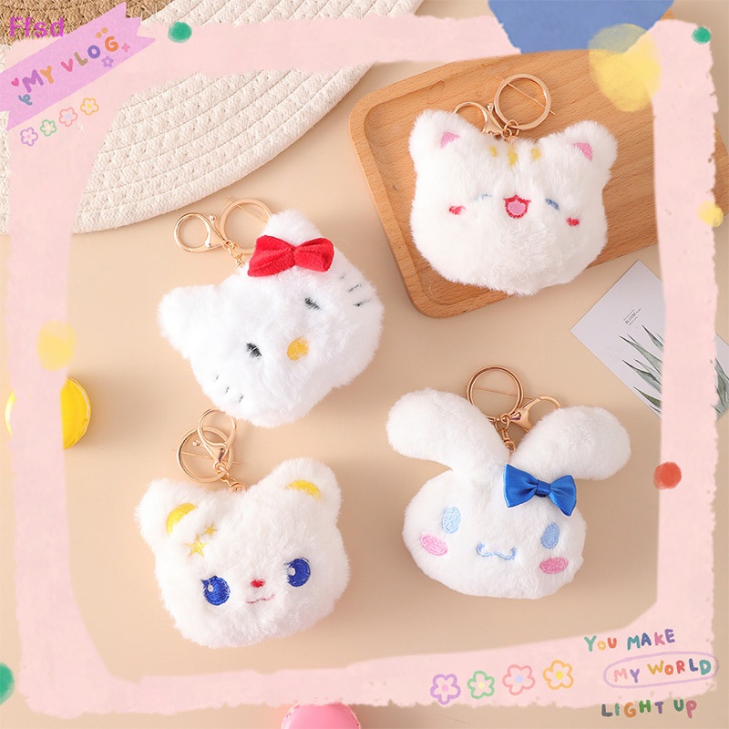 {Ffsd} Móc Khóa Xe Hơi / Ba Lô Đồ Chơi Nhồi Bông Hình Gấu Dâu Tây Hoạt Hình Disney Đáng Yêu Sáng Tạo * Hàng Bán Chạy