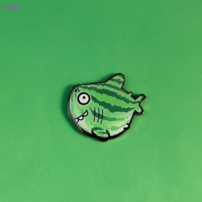 Ghim Cài Áo Hình Dưa Hấu Và Cá Mập Hoạt Hình Dễ Thương