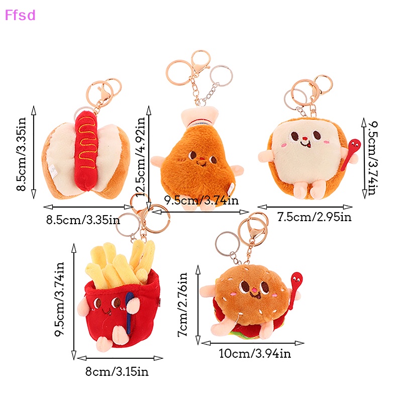 1 Đồ Chơi Nhồi Bông Hình Thức Ăn / Bánh Pizza / Khoai Tây Chiên / Hamburger Trang Trí Vui Nhộn