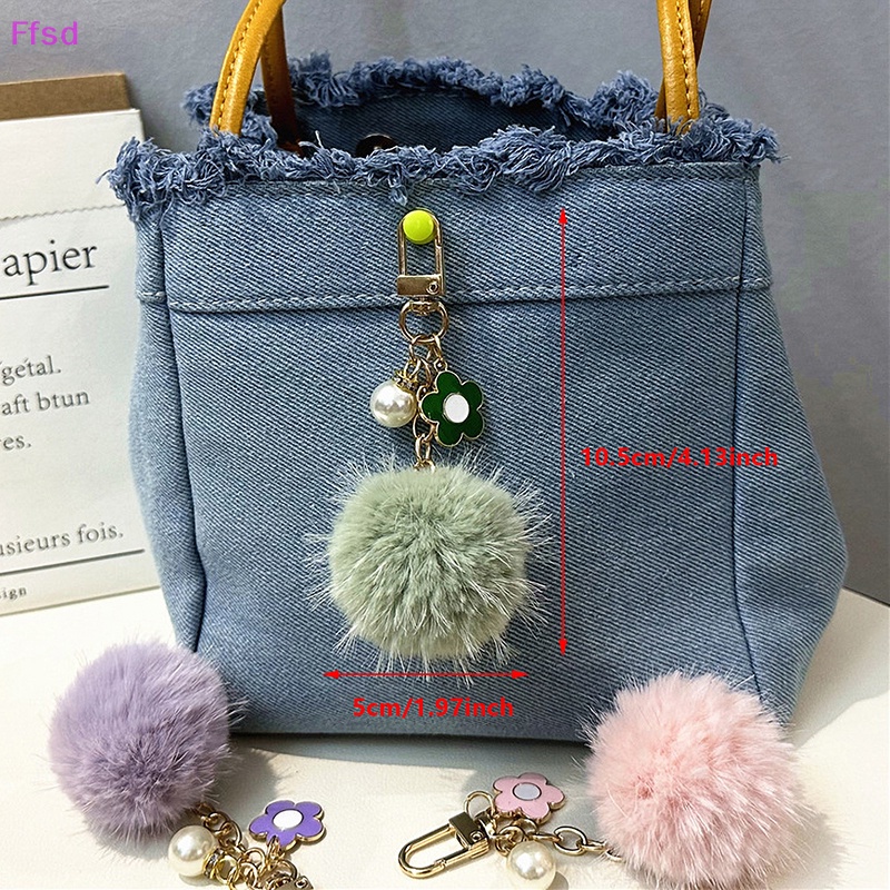 {Ffsd} Móc Khóa Banh Lông Pompom Gắn Bông Pompom Mềm Mại Đáng Yêu Thời Trang Dành Cho Nữ * Bán Chạy *