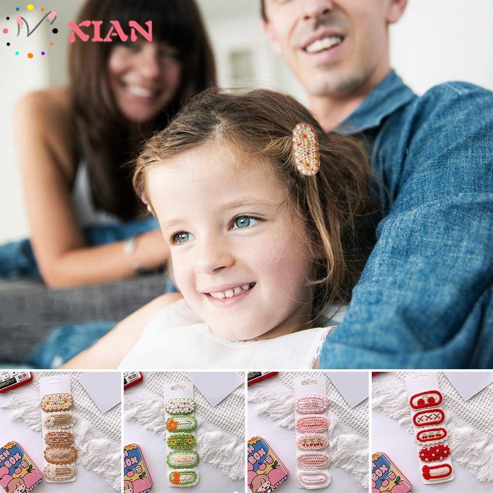 Kẹp Tóc Họa Tiết Hoa Đan Len Thời Trang Mới