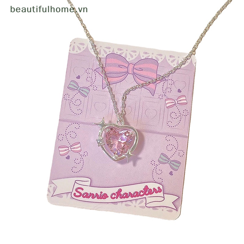 Vòng cổ Mặt Trái Tim Pha Lê Màu Bạc Thời Trang Hàn Quốc Cổ Điển Dành Cho Bạn Nữ [beauty]