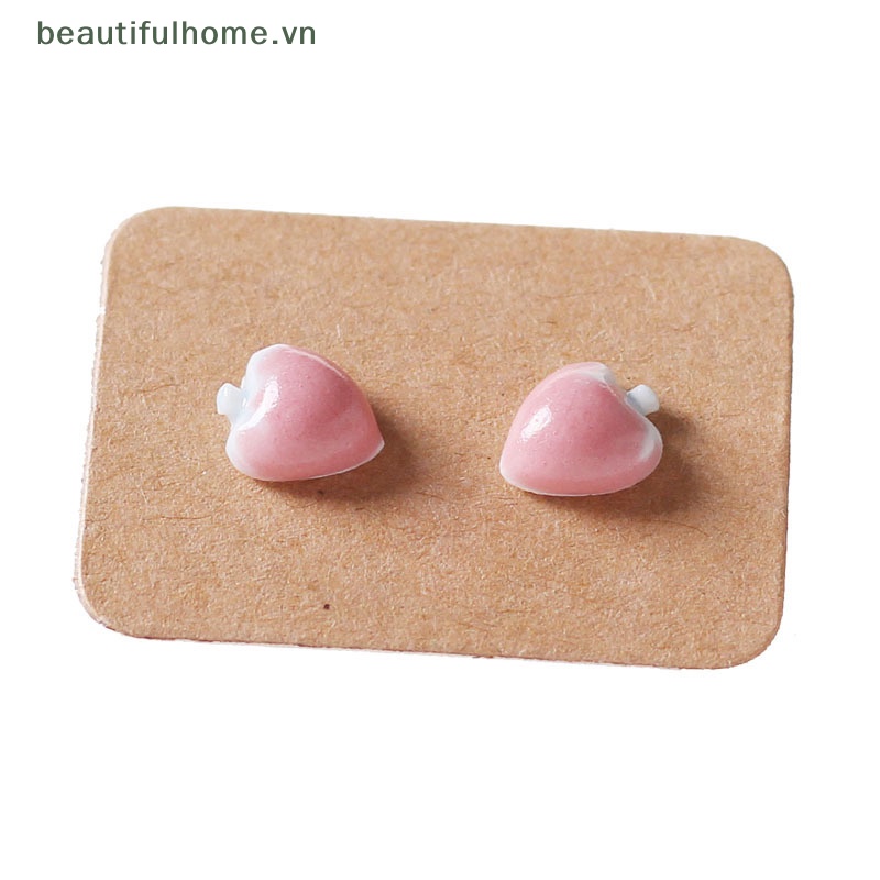 1 Đôi Bông Tai Hình Trái Cây Bằng Gốm Nhỏ Xinh Thời Trang Cho Nữ