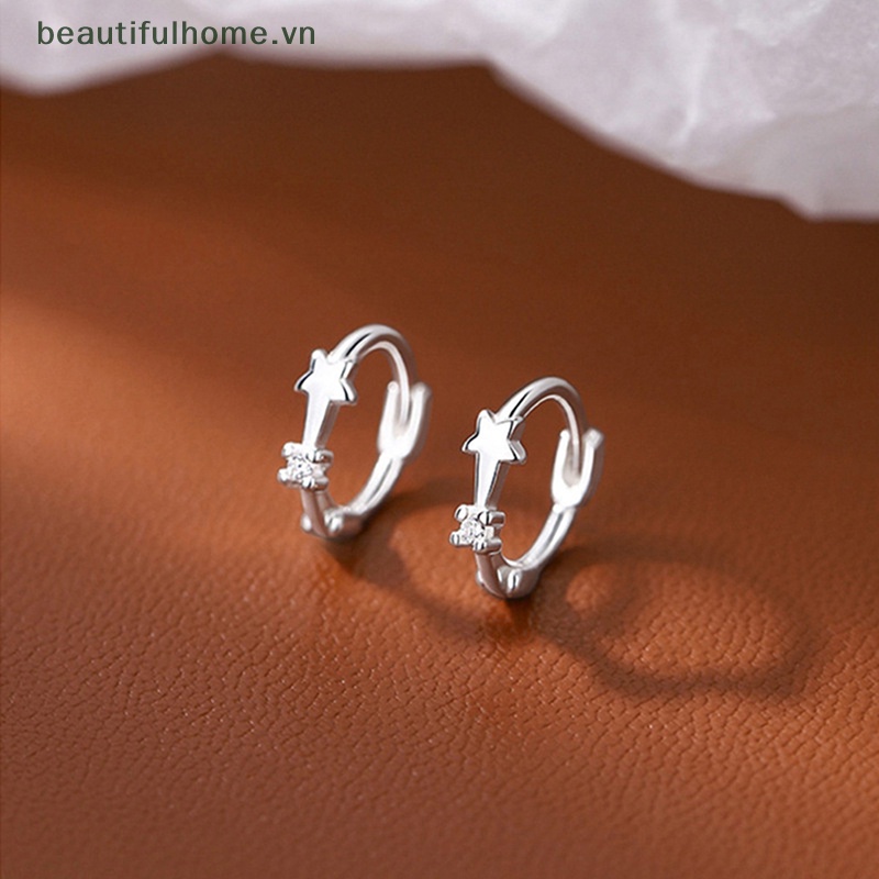 Bộ 2 Đôi Khuyên Tai Hình Ngôi Sao Pha Lê Mini Phong Cách Hàn Quốc Cho Nữ