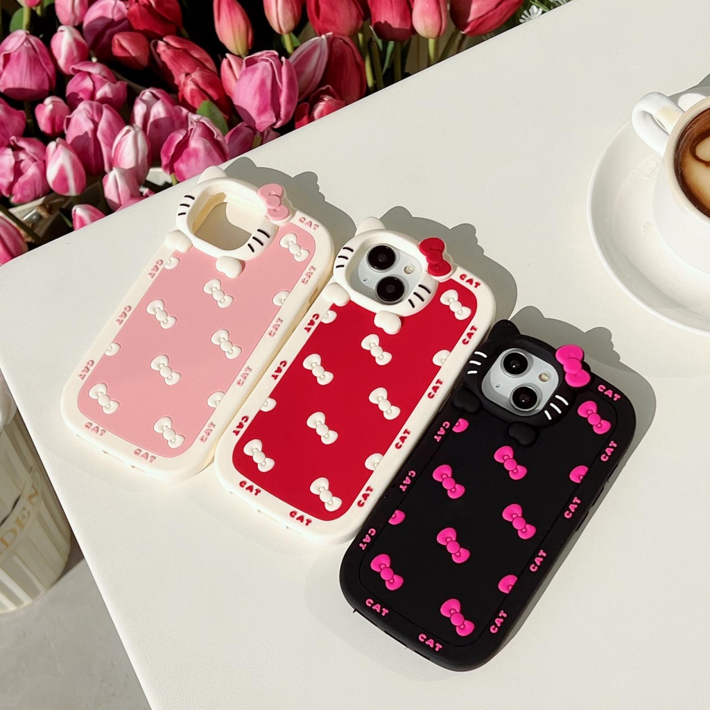 Ốp Điện Thoại TPU Dẻo Họa Tiết Hoạt Hình Mèo Kitty Dễ Thương Chống Rơi Cho iPhone 14 13 12 11 Pro Max