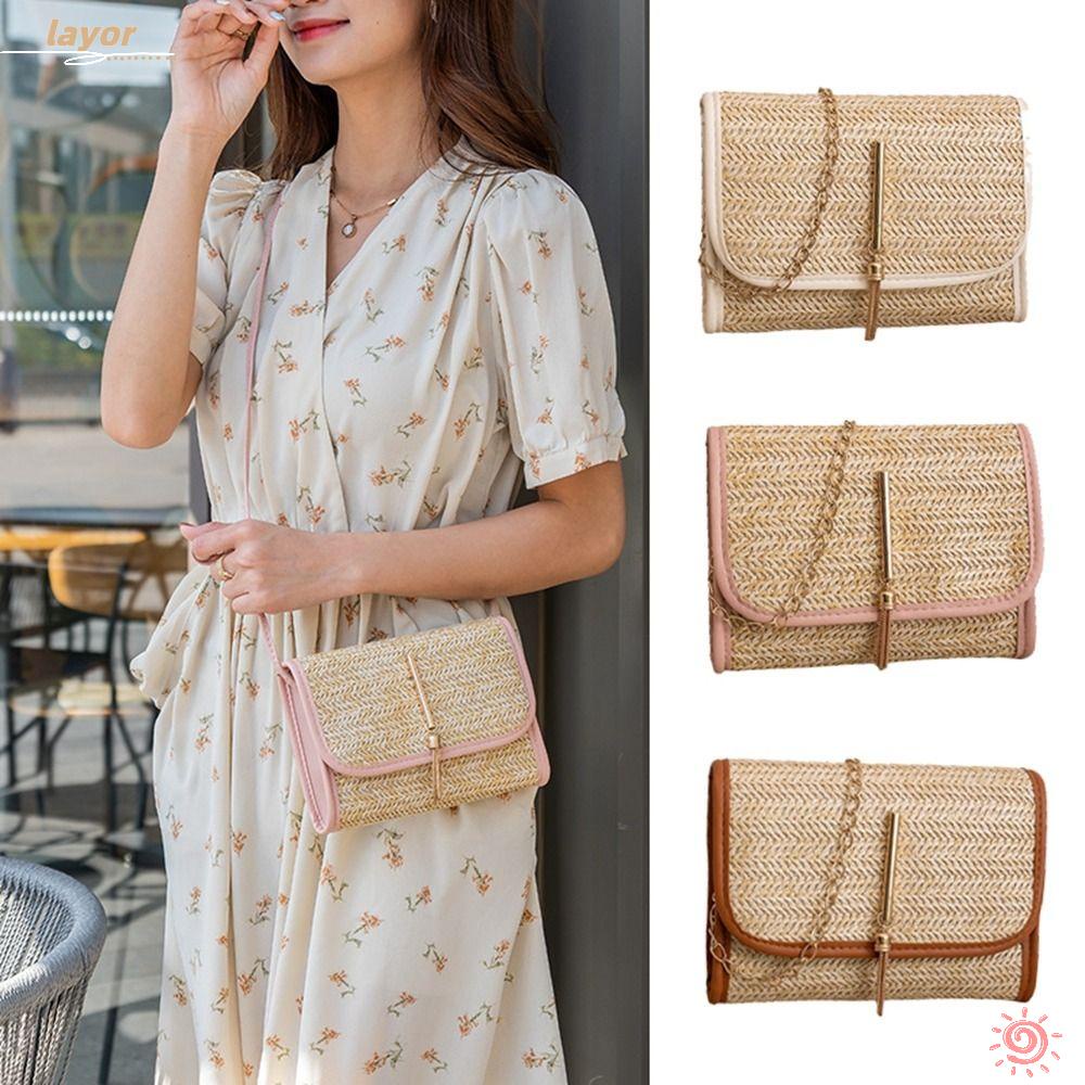 Túi Cói Đeo Vai Thời Trang Mùa Hè Cho Nữ