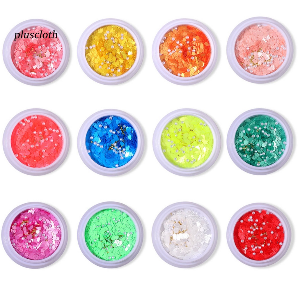 1 Hộp Sequin Hình Cánh Hoa Màu Sắc Sống Động Siêu Mỏng Trang Trí Móng Tay