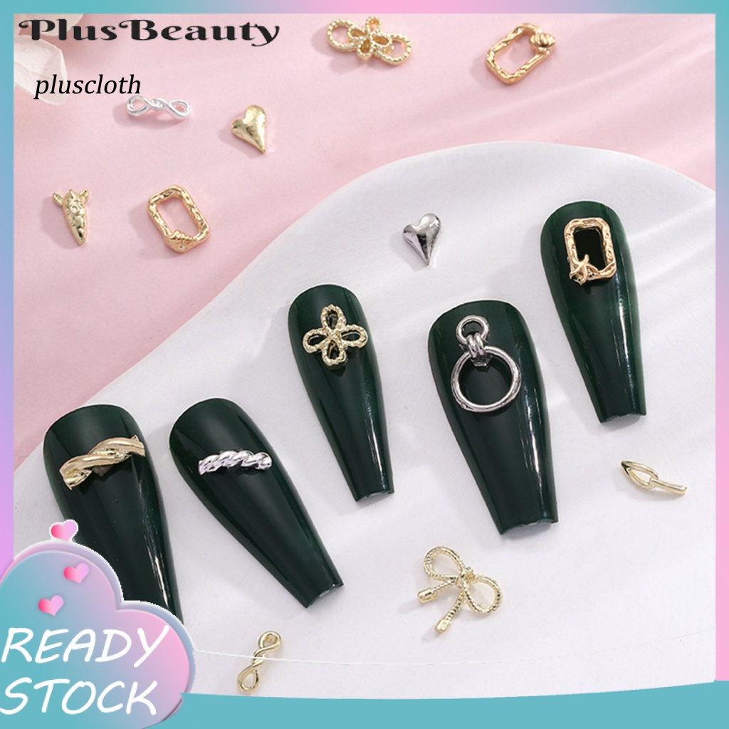 Set 20 Phụ Kiện Trang Trí Móng Tay Hình Nơ Bện 3D Bằng Hợp Kim Phong Cách Nhật Bản