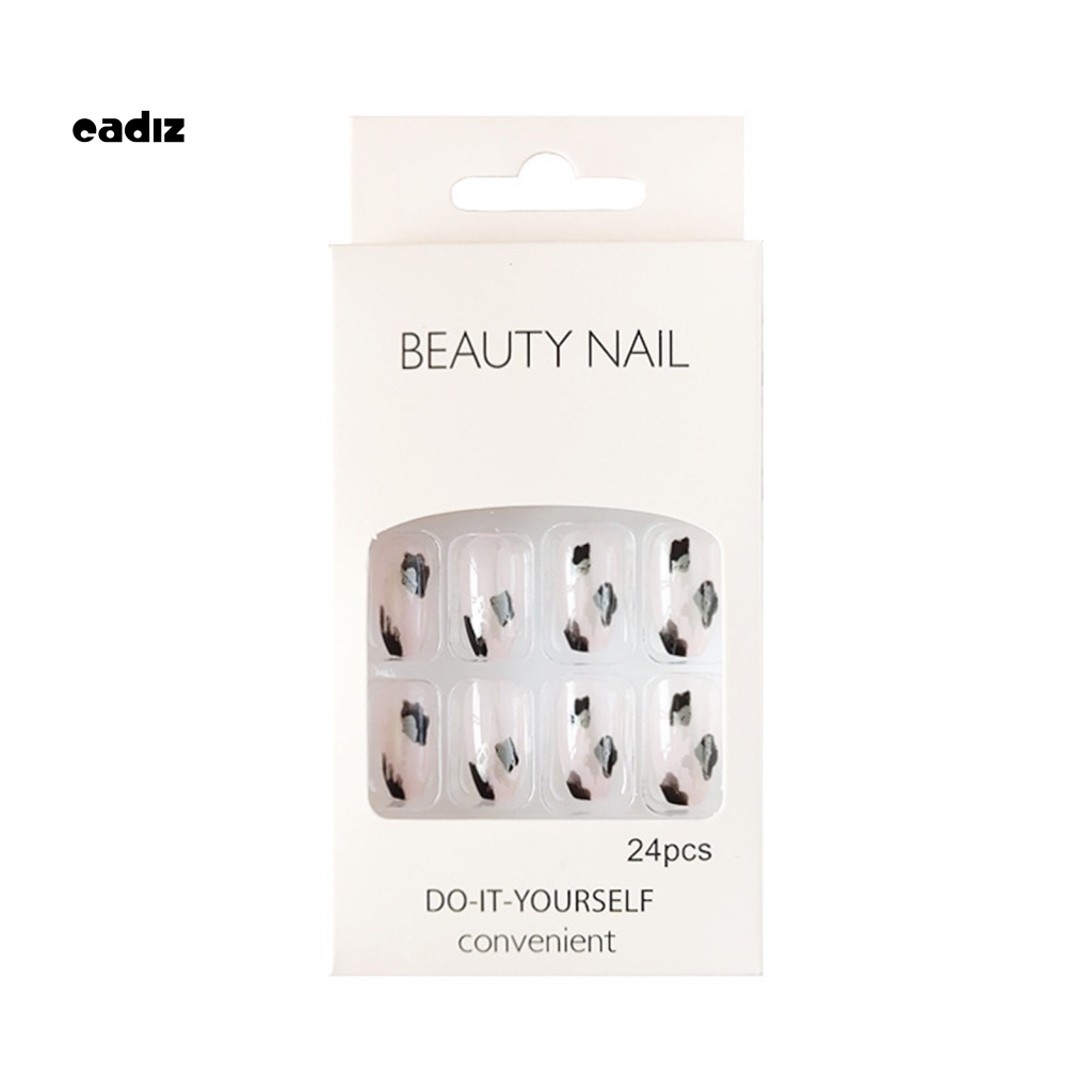 Bộ 24 Móng Tay Giả Dạng Nhấn Bằng Keo Dán Toàn Diện