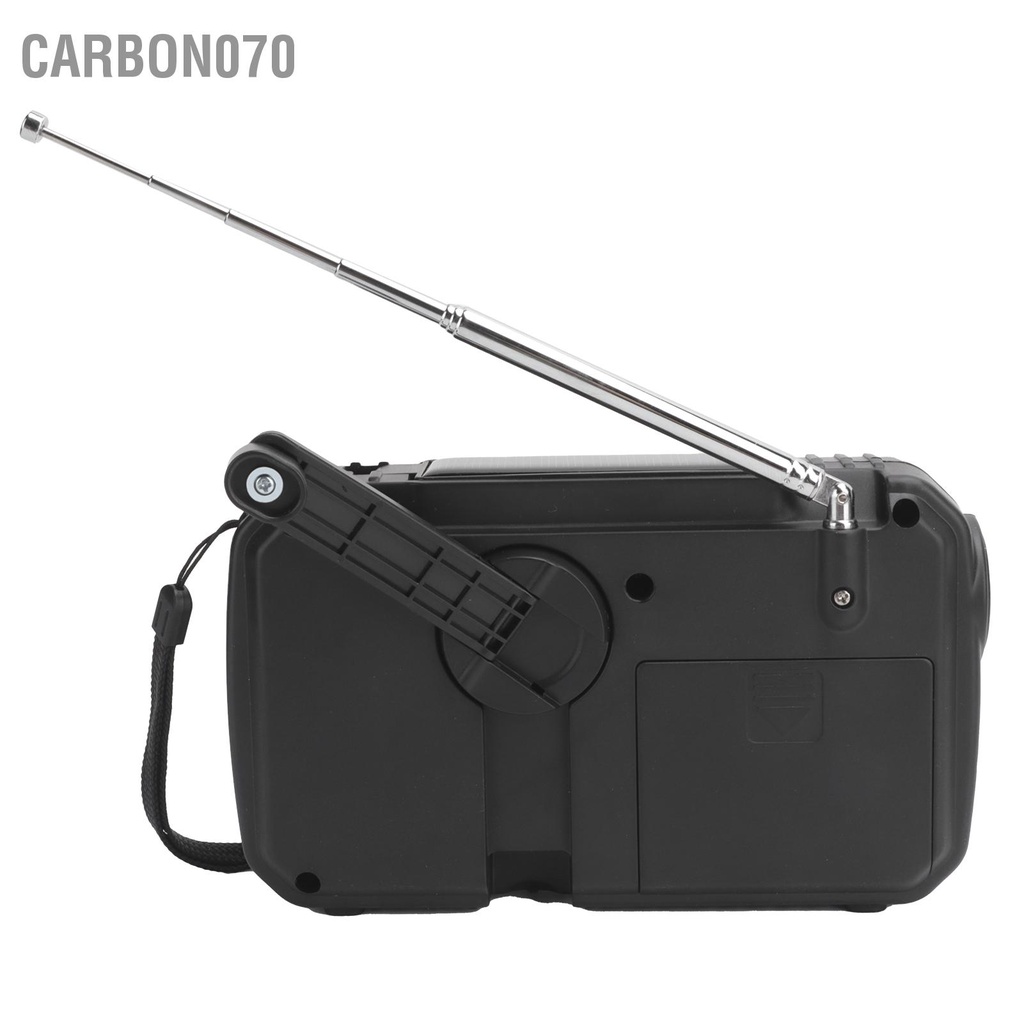 Carbon070 Đài Khẩn Cấp Năng Lượng Mặt Trời Tay Quay Điện Thời Tiết Radio Di Động Ngoài FM AM Cho SOS