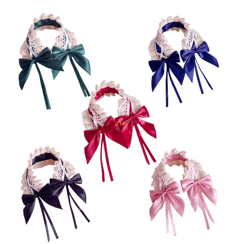 Băng Đô Ren Hoa Phong Cách Lolita Dễ Thương Hiện Có 5 Màu