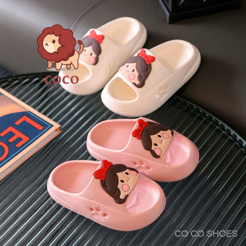 Dép Đi Trong Nhà Đế Mềm Phong Cách Hoạt Hình Dễ Thương Dành Cho Trẻ Em