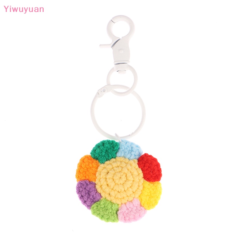 < Yiwuyuan > Móc Khóa Điện Thoại Di Động Mặt Dây Len Đan Thủ Công Mặt Cười Hoa Hướng Dương Nhỏ Sáng Tạo Thích Hợp Làm
