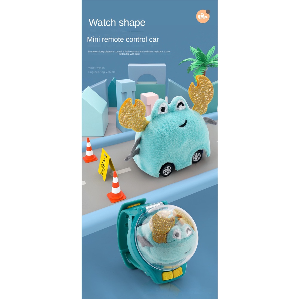 Đồ Chơi Xe Hơi Điều Khiển Từ Xa Mini 2.4G Hình Chú Cua Nhồi Bông Đáng Yêu Cho Bé