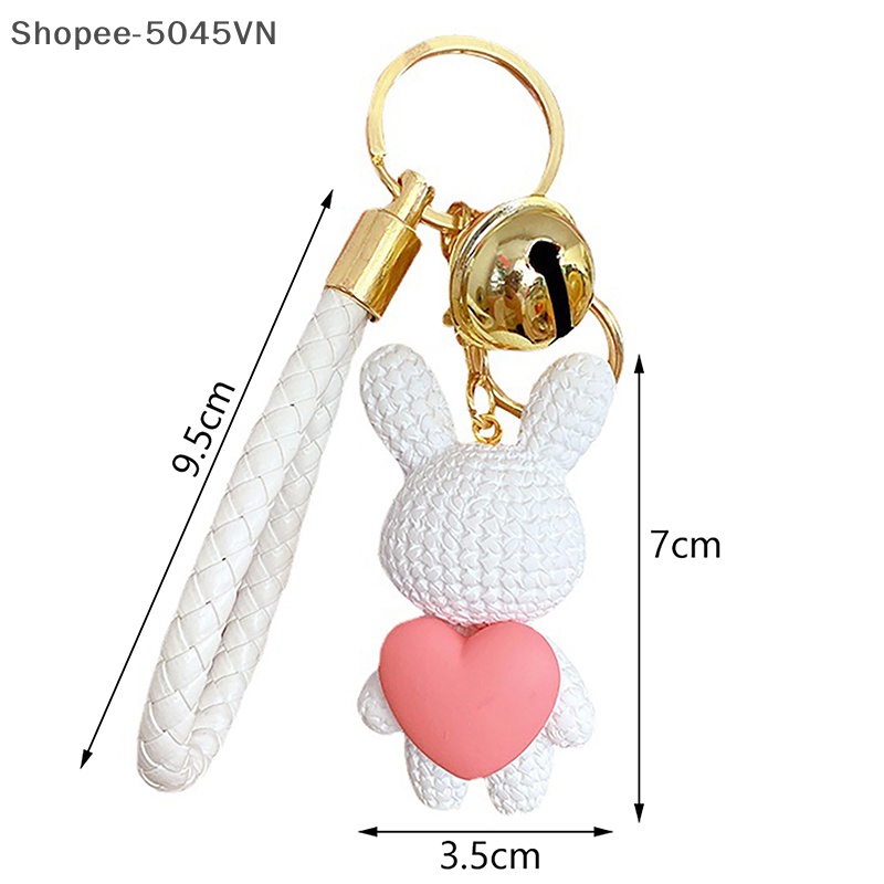 Móc Khóa Hình Thỏ Đan Len Dễ Thương Bằng Nhựa Resin