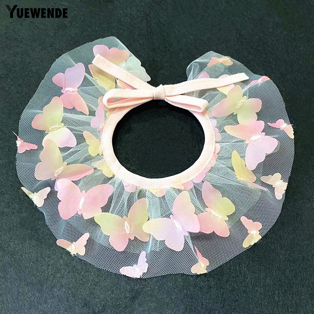 Yq.e Vòng Cổ Hình Bướm 3D Bằng Lưới Polyester Thoải Mái Lãng Mạn Dành Cho Thú Cưng