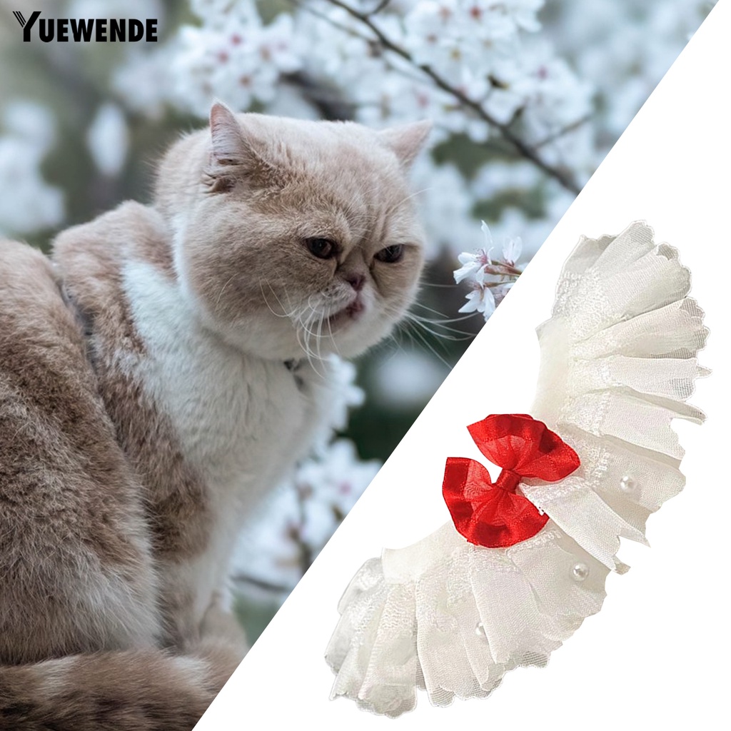 Yq.e Vòng Cổ Yếm Phối Ren Trọng Lượng Nhẹ Trang Trí Hình Cà Vạt Đỏ Mặc Hàng Ngày Thanh Lịch