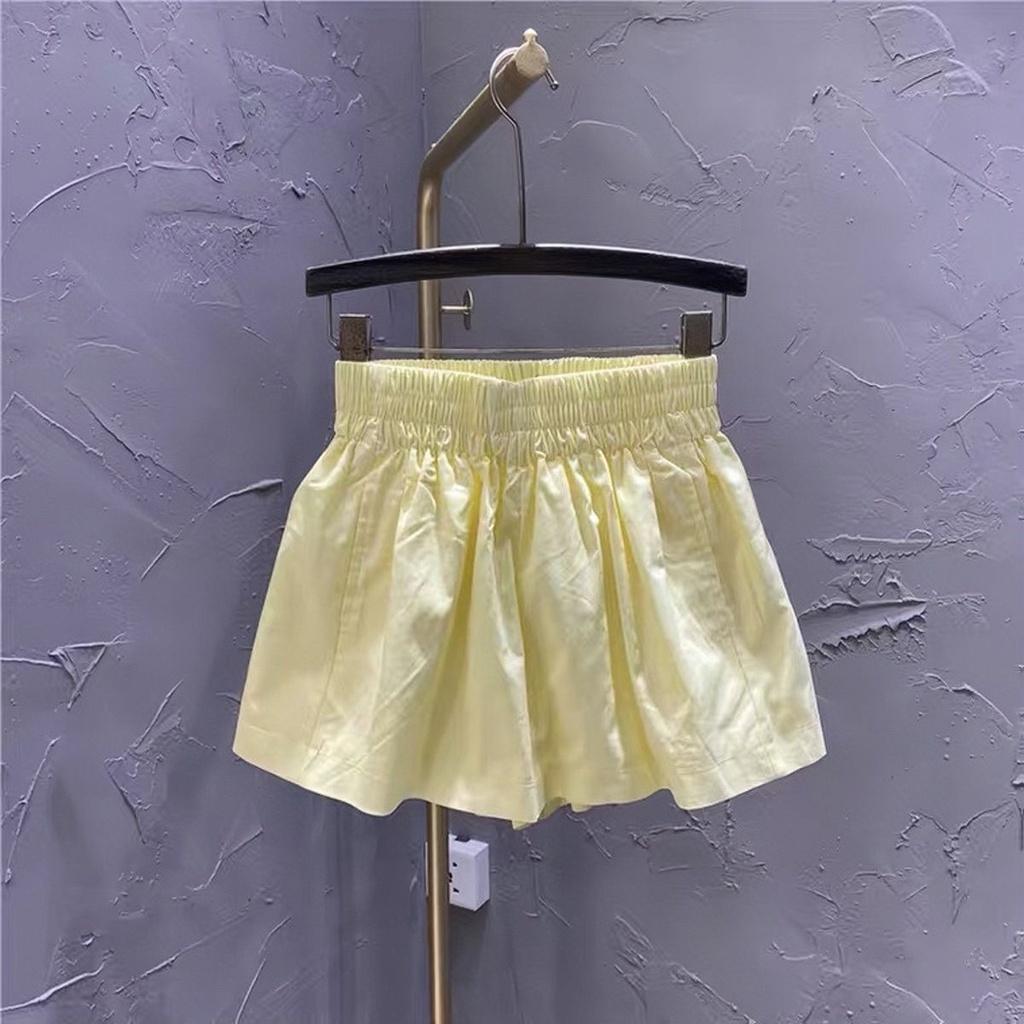 Quần Short Dáng Chữ a Ống Rộng Xếp Ly Màu Kẹo Đơn Giản Thời Trang Mùa Hè Mới 2023