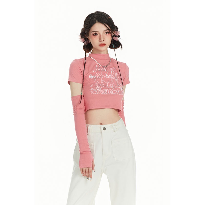 GD1 Áo phông áo croptop áo baby tee American Vintage 2023 New Style JL0713014