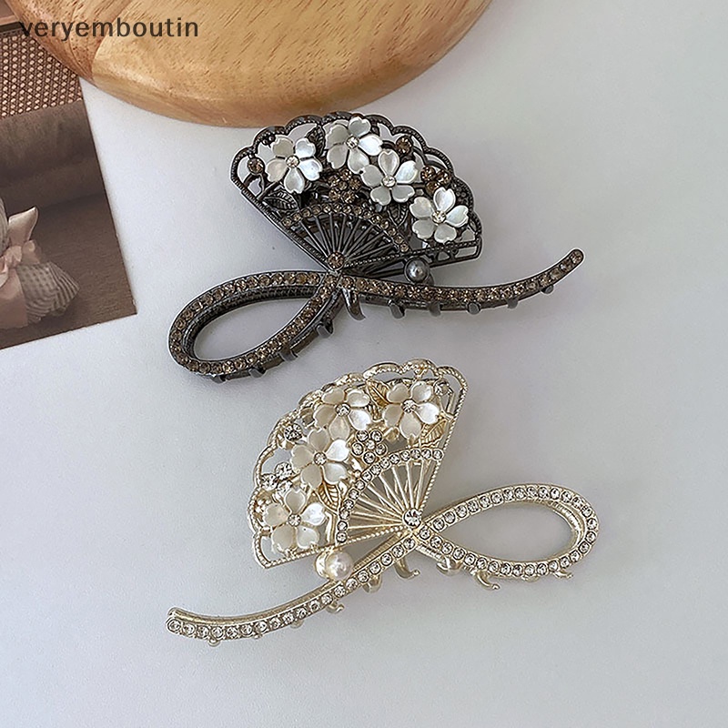 Kẹp Tóc Càng Cua Đính Đá Hình Cá Mập Phong Cách Vintage Thanh Lịch Cho Nữ