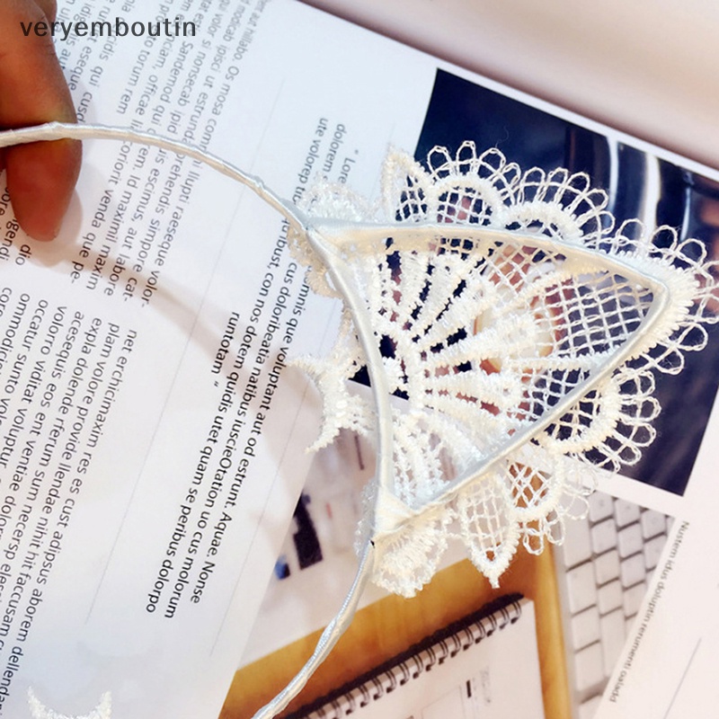 Băng Đô Cài Tóc Hình Tai Mèo Đen Phối Ren Thời Trang Gợi Cảm Cho Nữ