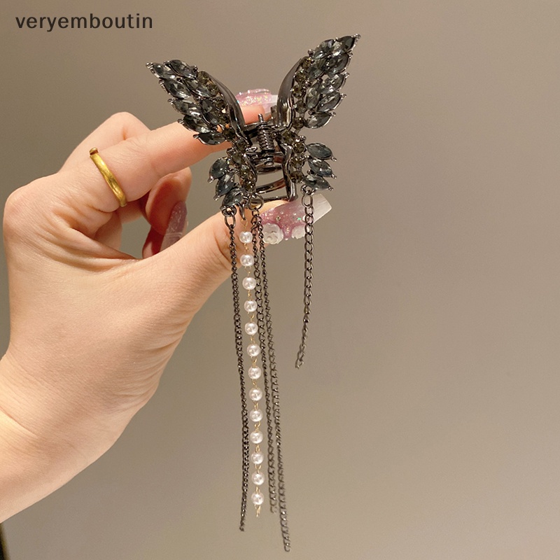 Kẹp Tóc Cá Mập Đính Ngọc Trai Và Bướm Bằng Hợp Kim Phong Cách Hàn Quốc Cho Nữ