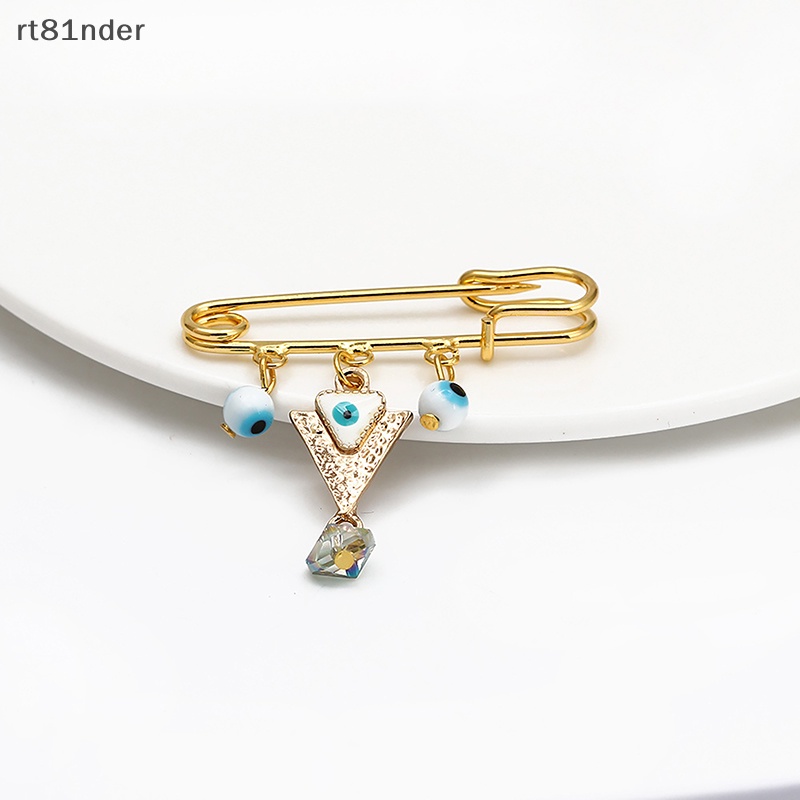 Rt Ghim Cài Áo Hình Mắt Quỷ Xanh May Mắn Màu Vàng / Bạc Thời Trang Cho Nam Và Nữ