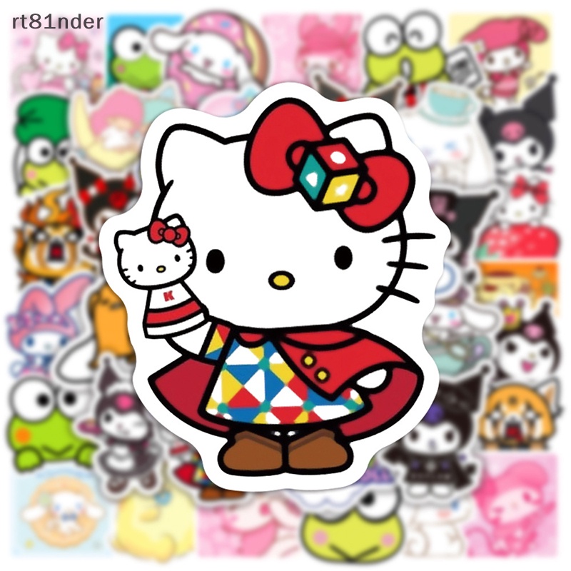 Set 50 Miếng Dán Hoạt Hình Kuromi Melody Cinnamoroll Trang Trí Vali Laptop Điện Thoại Dễ Thương