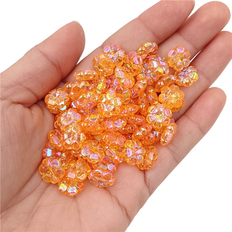 Bộ 40 Hạt Xâu Chuỗi 10mm Hình Hoa Đào Nhiều Màu Sắc