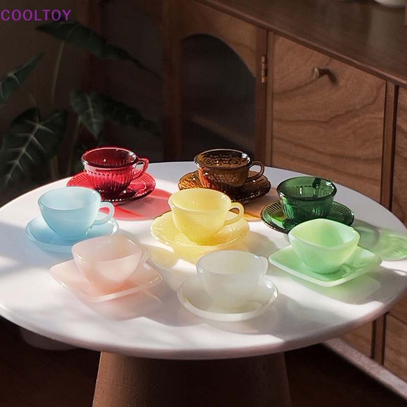 1 Bộ Tách Uống Trà Và Tách Cà Phê Mini Tỉ Lệ 1: 6 Trang Trí Nhà Búp Bê